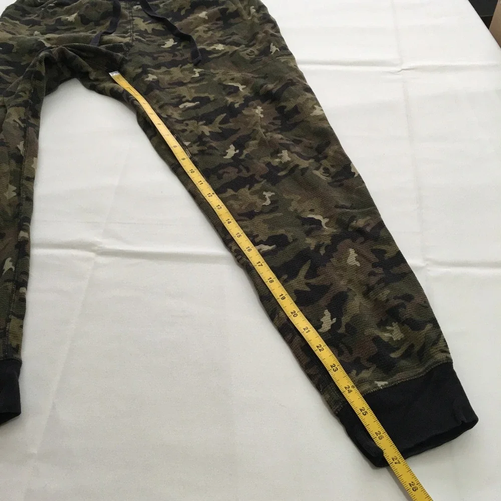 Polo Ralph Lauren Joggers Mens Medium Green Camo Waffle Knit Drawstring